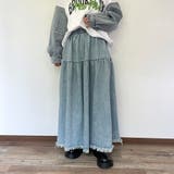 フリンジデニムティアードスカート | non-hedge | 詳細画像3