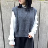 チャコール | シャギークルーベスト | non-hedge 