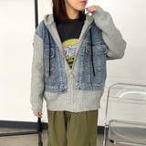 デニム切替ニットパーカー | non-hedge  | 詳細画像27 