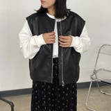 ノーカラー合成皮革ベスト | non-hedge  | 詳細画像1 