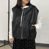 ノーカラー合成皮革ベスト | non-hedge  | 詳細画像3 