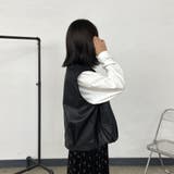 ノーカラー合成皮革ベスト | non-hedge  | 詳細画像5 