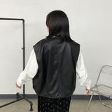 ノーカラー合成皮革ベスト | non-hedge  | 詳細画像6 