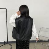ノーカラー合成皮革ベスト | non-hedge  | 詳細画像7 