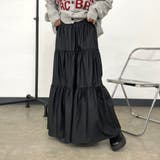 ブラック | 合成皮革ティアードスカート | non-hedge 