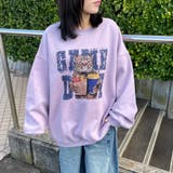 パープル | ネコプリントプルオーバー | non-hedge 