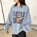 サックスブルー | ネコプリントプルオーバー | non-hedge 