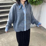 襟付きデニム切替ニットカーディガン | non-hedge  | 詳細画像1 