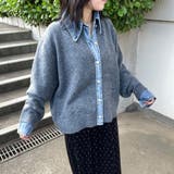 襟付きデニム切替ニットカーディガン | non-hedge  | 詳細画像2 