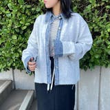 襟付きデニム切替ニットカーディガン | non-hedge  | 詳細画像27 