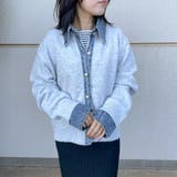 襟付きデニム切替ニットカーディガン | non-hedge  | 詳細画像29 