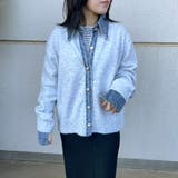 襟付きデニム切替ニットカーディガン | non-hedge  | 詳細画像30 