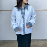 襟付きデニム切替ニットカーディガン | non-hedge  | 詳細画像31 