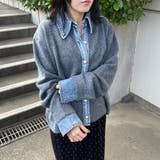 襟付きデニム切替ニットカーディガン | non-hedge  | 詳細画像3 