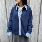 襟付きデニム切替ニットカーディガン | non-hedge  | 詳細画像38 