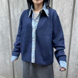 襟付きデニム切替ニットカーディガン | non-hedge  | 詳細画像40 