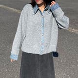 襟付きデニム切替ニットカーディガン | non-hedge  | 詳細画像52 