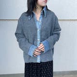 襟付きデニム切替ニットカーディガン | non-hedge  | 詳細画像6 