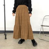 ブラウン | 起毛レースティアードスカート | non-hedge 