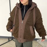 ブラウン | キルト切替ボアフードブルゾン | non-hedge 