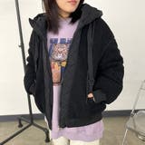 ブラック | キルト切替ボアフードブルゾン | non-hedge 