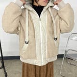 ベージュ | キルト切替ボアフードブルゾン | non-hedge 