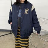 ネイビー | ニット切替バックロゴブルゾン | non-hedge 