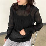 ブラック | シフォンシャーリングブラウス | non-hedge 