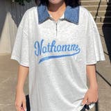 襟デニムハーフジップロゴTシャツ | non-hedge  | 詳細画像1 
