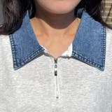 襟デニムハーフジップロゴTシャツ | non-hedge  | 詳細画像7 