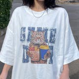 オフホワイト | ネコプリントビッグTシャツ | non-hedge