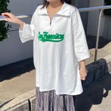 襟付きハーフジップロゴBIGTシャツ | non-hedge | 詳細画像2