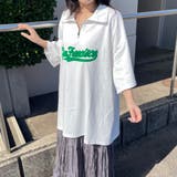 襟付きハーフジップロゴBIGTシャツ | non-hedge | 詳細画像3