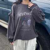 袖フリルネコプリントロンT | non-hedge  | 詳細画像14 