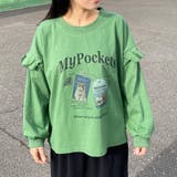 袖フリルネコプリントロンT | non-hedge  | 詳細画像1 