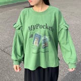 袖フリルネコプリントロンT | non-hedge  | 詳細画像2 