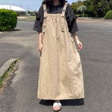 ベージュ | ナイロン風カーゴジャンパースカート | non-hedge 
