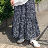 ブラック | 柄ティアードスカート | non-hedge 