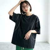 ブラック | 配色ステッチBIGチュニック | non-hedge