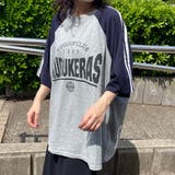 グレー | 袖ラインラグラン配色BIGTシャツ | non-hedge
