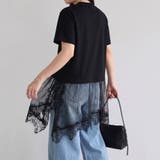 裾レースレイヤースラブTシャツ | non-hedge  | 詳細画像1 