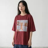 レッド | パネル転写ネコBIGTシャツ | non-hedge