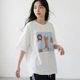 オフホワイト | パネル転写ネコBIGTシャツ | non-hedge