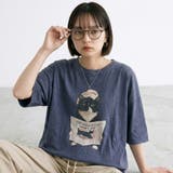 ネイビー | ピグメントネコBIGTシャツ | non-hedge