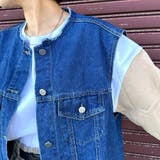 カットオフノーカラーデニムベスト | non-hedge | 詳細画像6
