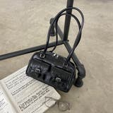 ブラック | 2ポケクロコ型押しボストンバッグ | non-hedge 