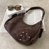 ブラウン | 合成皮革スタッズ2WAYバッグ | non-hedge