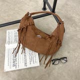 キャメル | フェイクスウェードフリンジバッグ | non-hedge