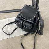 ブラック | スタッズ合成皮革リュックサック | non-hedge 