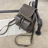 チャコール | スタッズ合成皮革リュックサック | non-hedge 